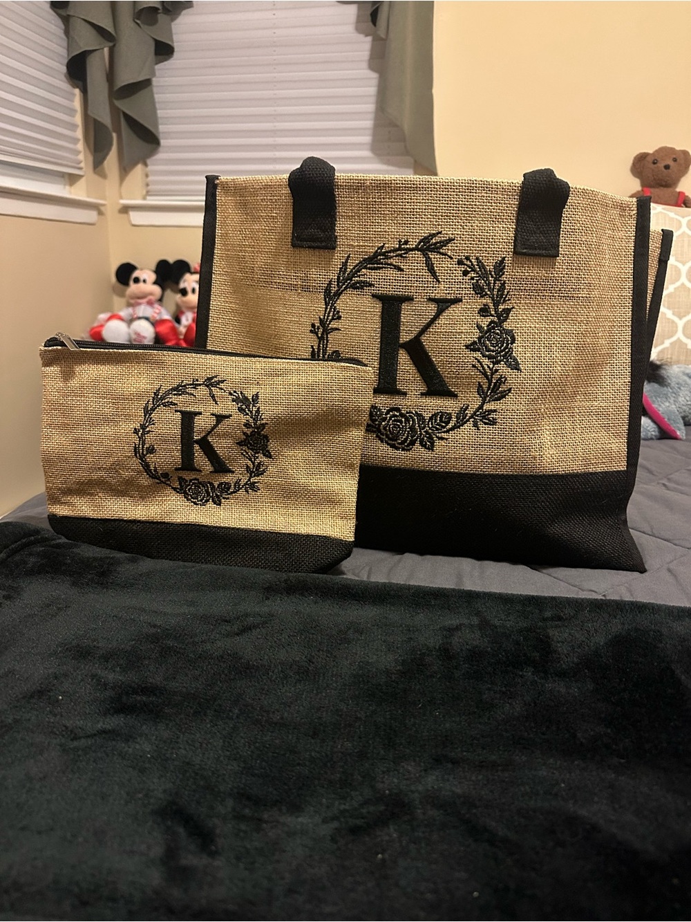 Monogram K Tote and Pouch Set
